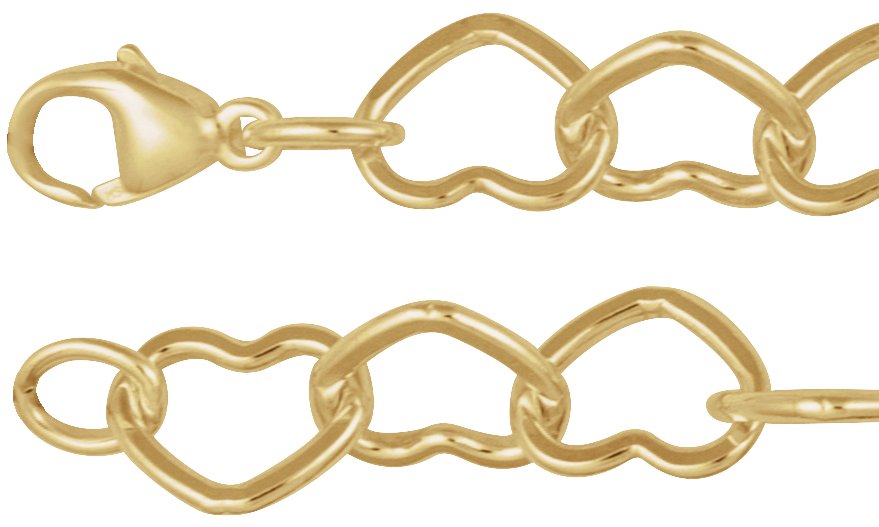 14K Yellow Gold-Filled 9 mm Heart 16 Chain