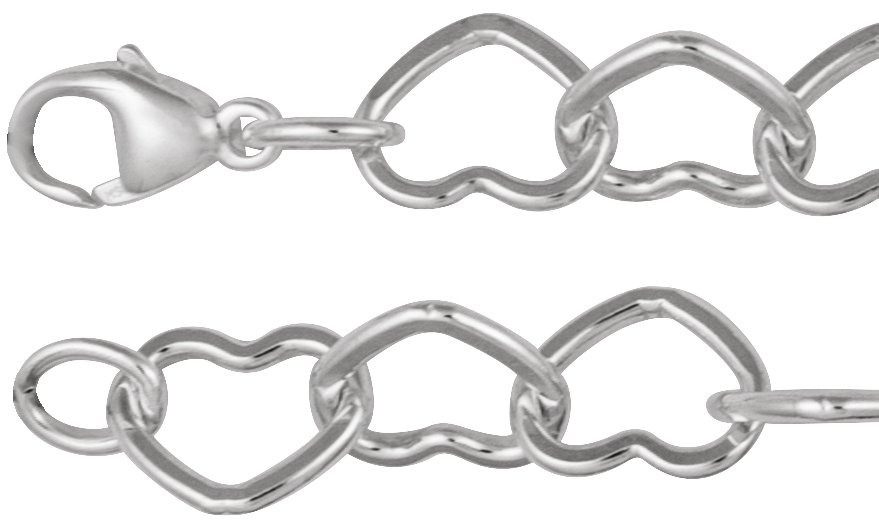 Sterling Silver 9 mm Heart 16 Chain