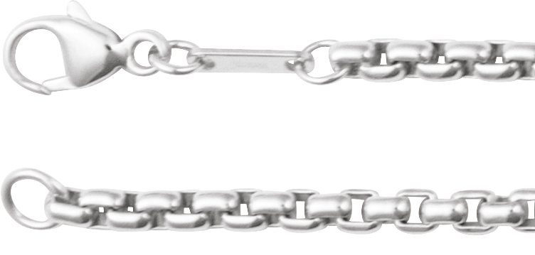 Sterling Silver 2.6 mm Rounded Box 18" Chain