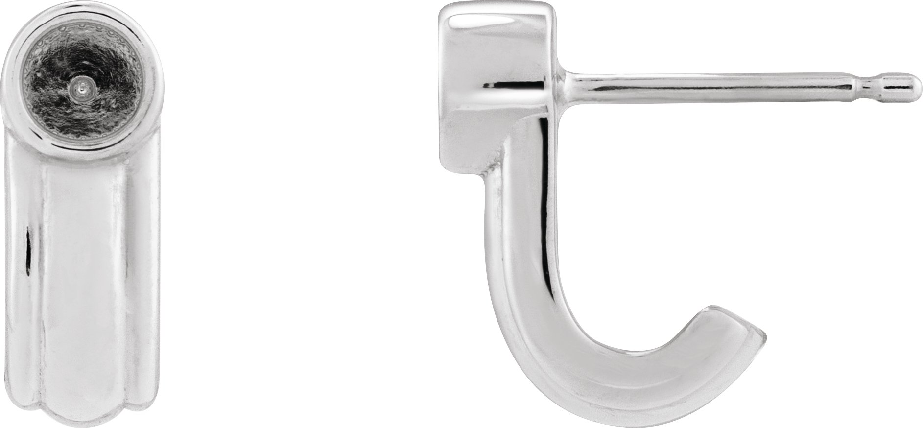 Solitaire J-Hoop Earrings