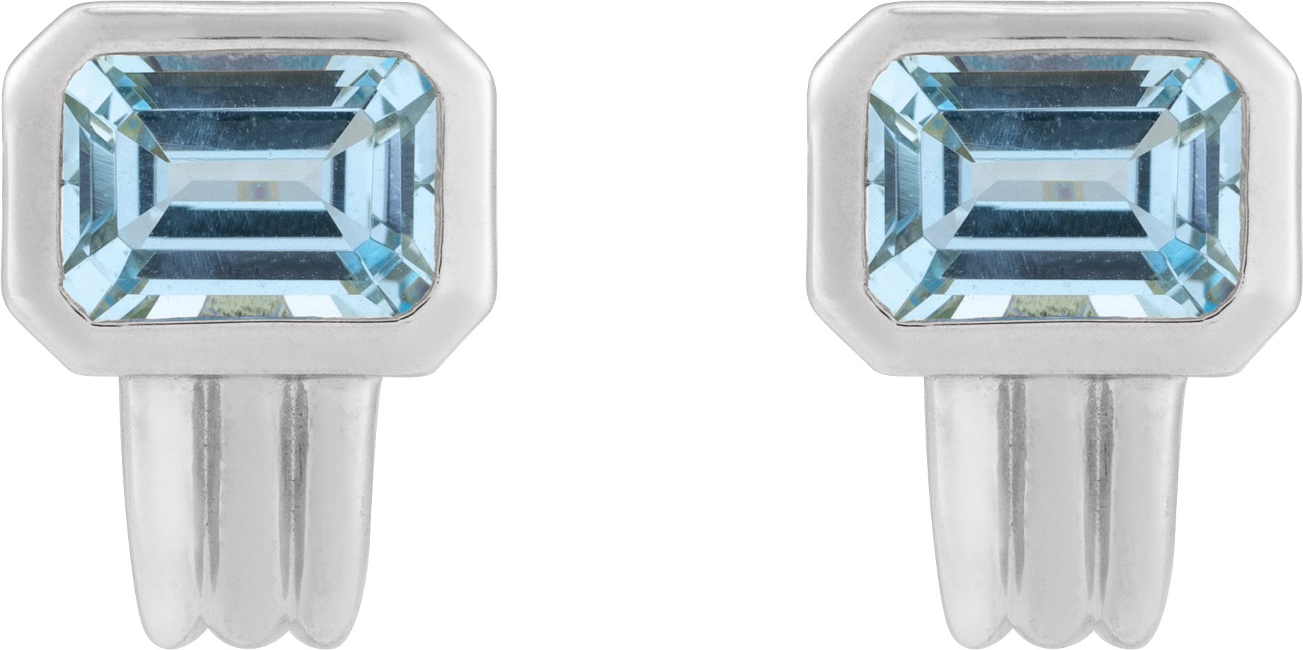 Alternative view of Emerald Bezel-Set Earrings