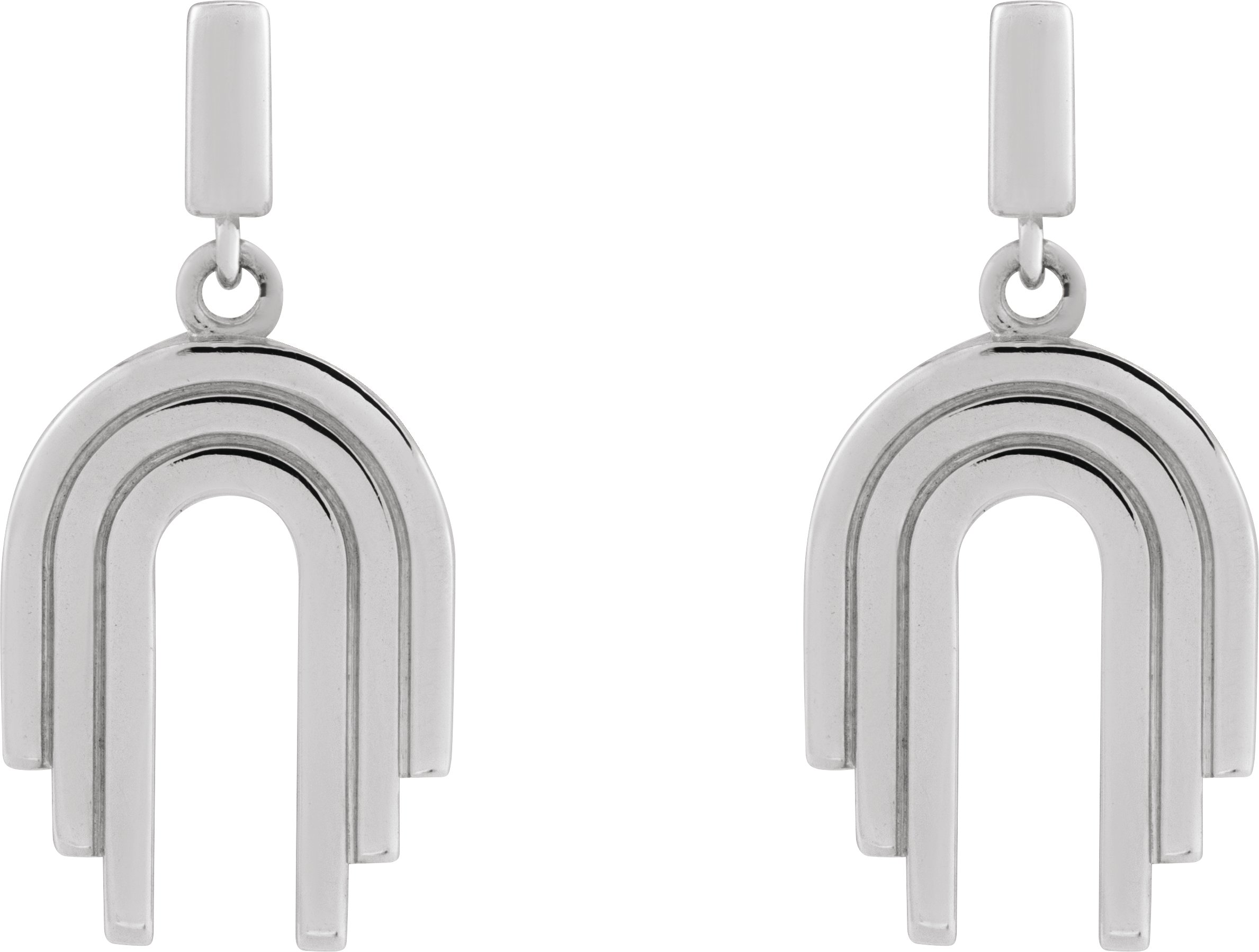 Sterling Silver Geometric Arch Dangle Earrings