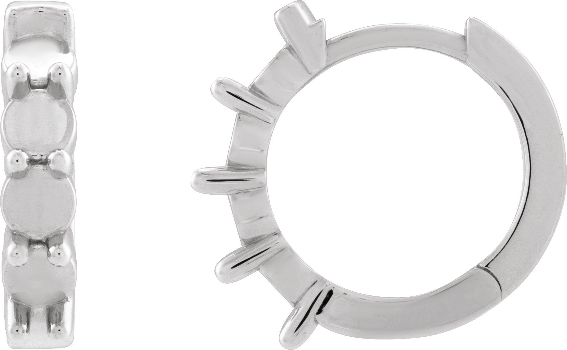 Cabochon Hinged Hoop Earrings