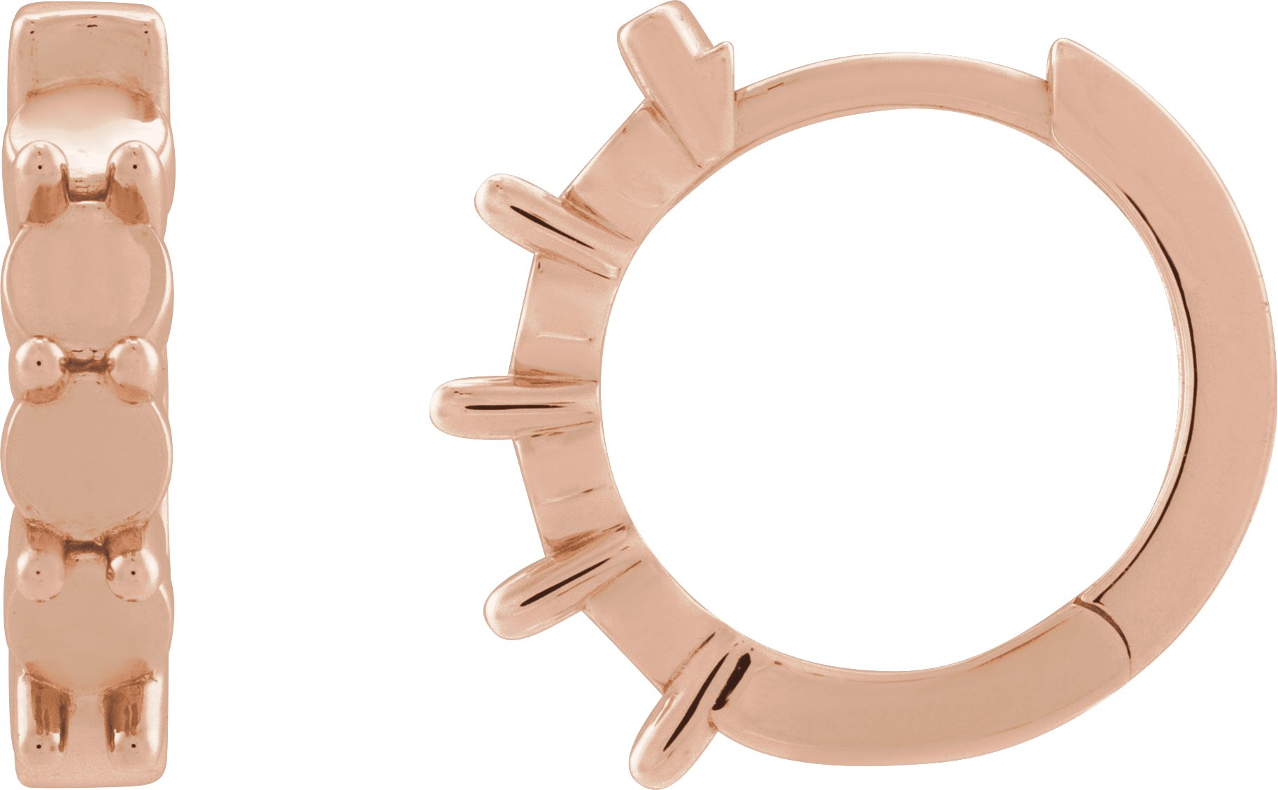 Cabochon Hinged Hoop Earrings