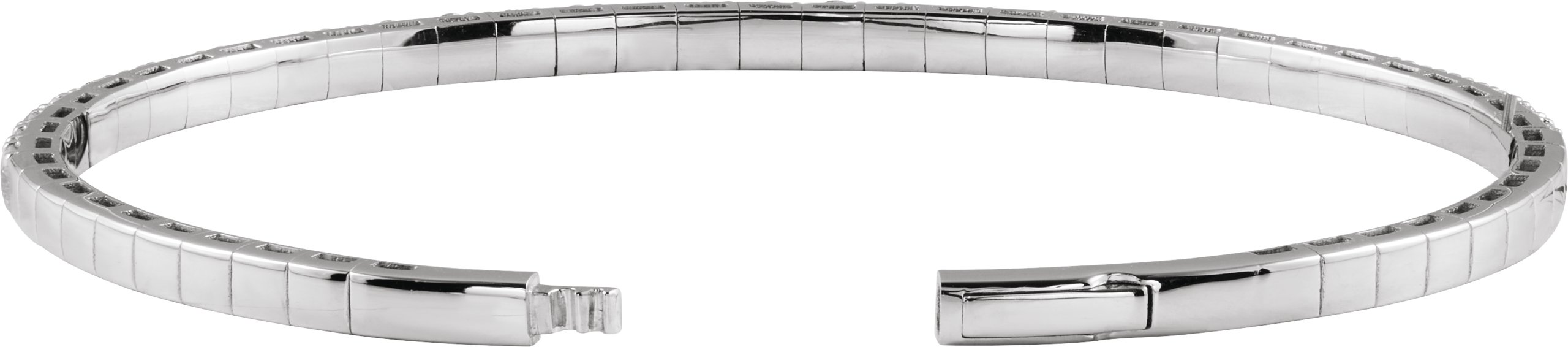 14K White Gold 3 CTW Lab-Grown Diamond  Flexible Bangle 7 Bracelet