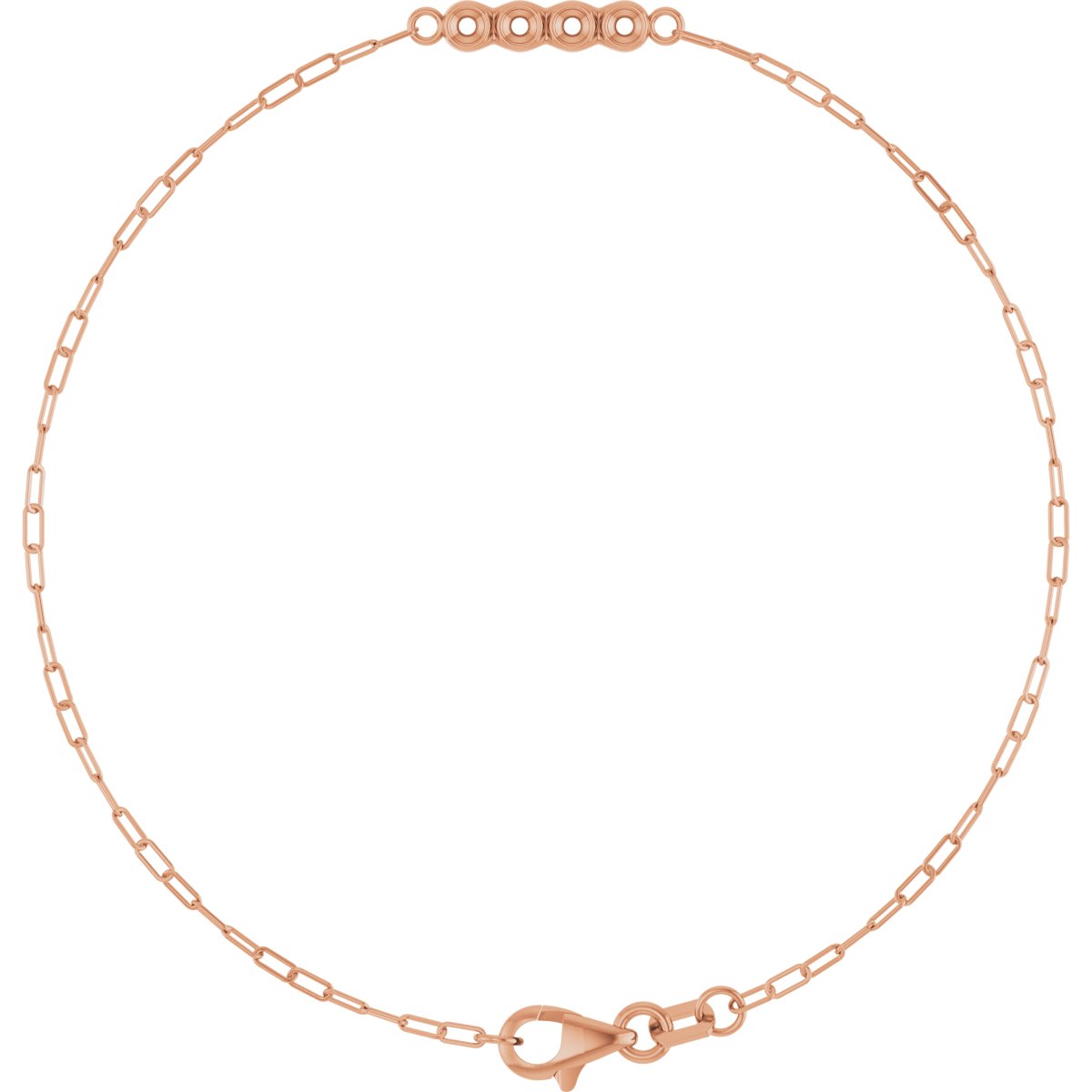Family Bezel-Set Bar Link Bracelet