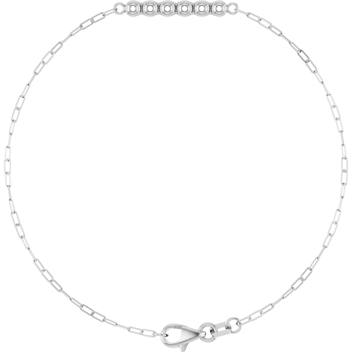 Family Bezel-Set Bar Link Bracelet