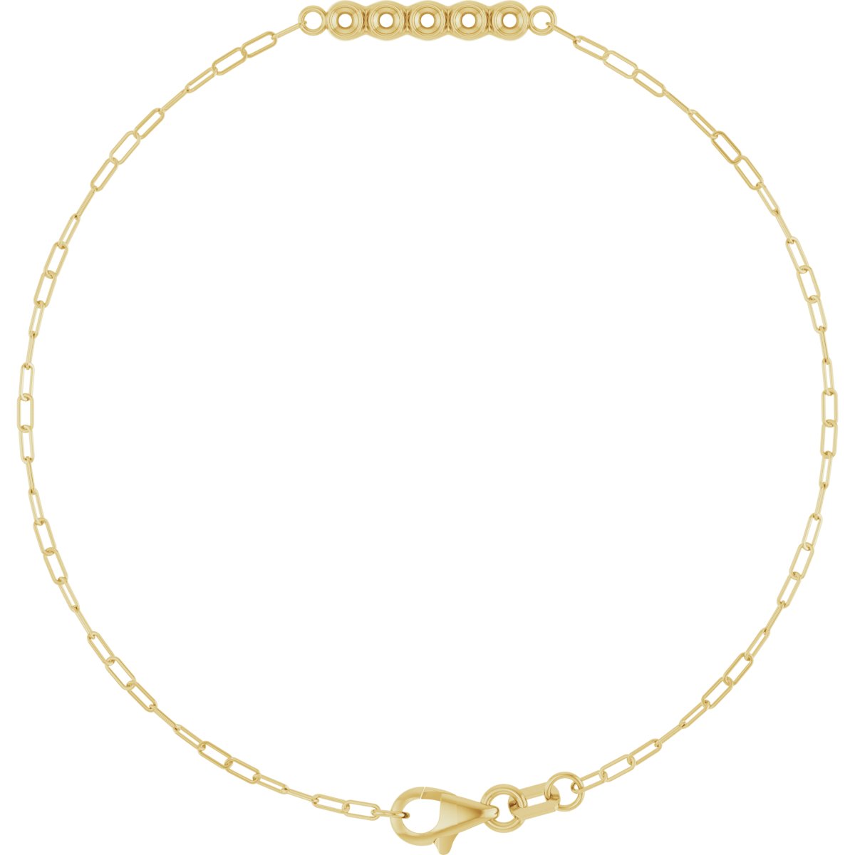 Family Bezel-Set Bar Link Bracelet