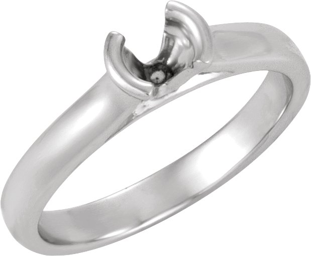 Half-Bezel Solitaire Engagement Ring or Band