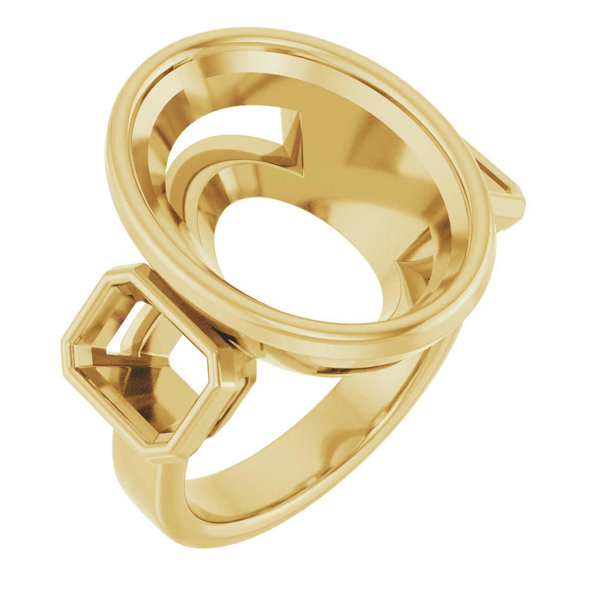 Bezel-Set Three-Stone Engagement Ring