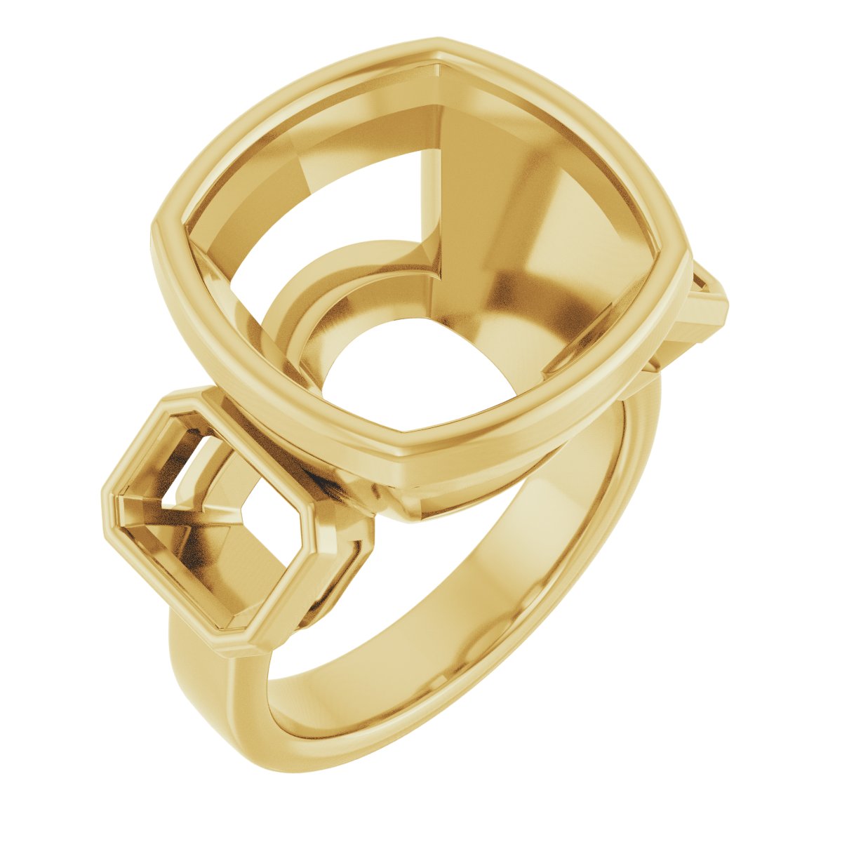 Bezel-Set Three-Stone Engagement Ring