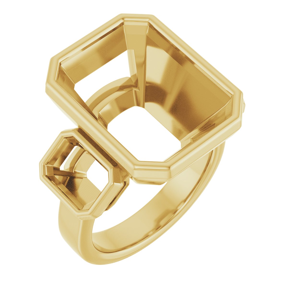 Bezel-Set Three-Stone Engagement Ring