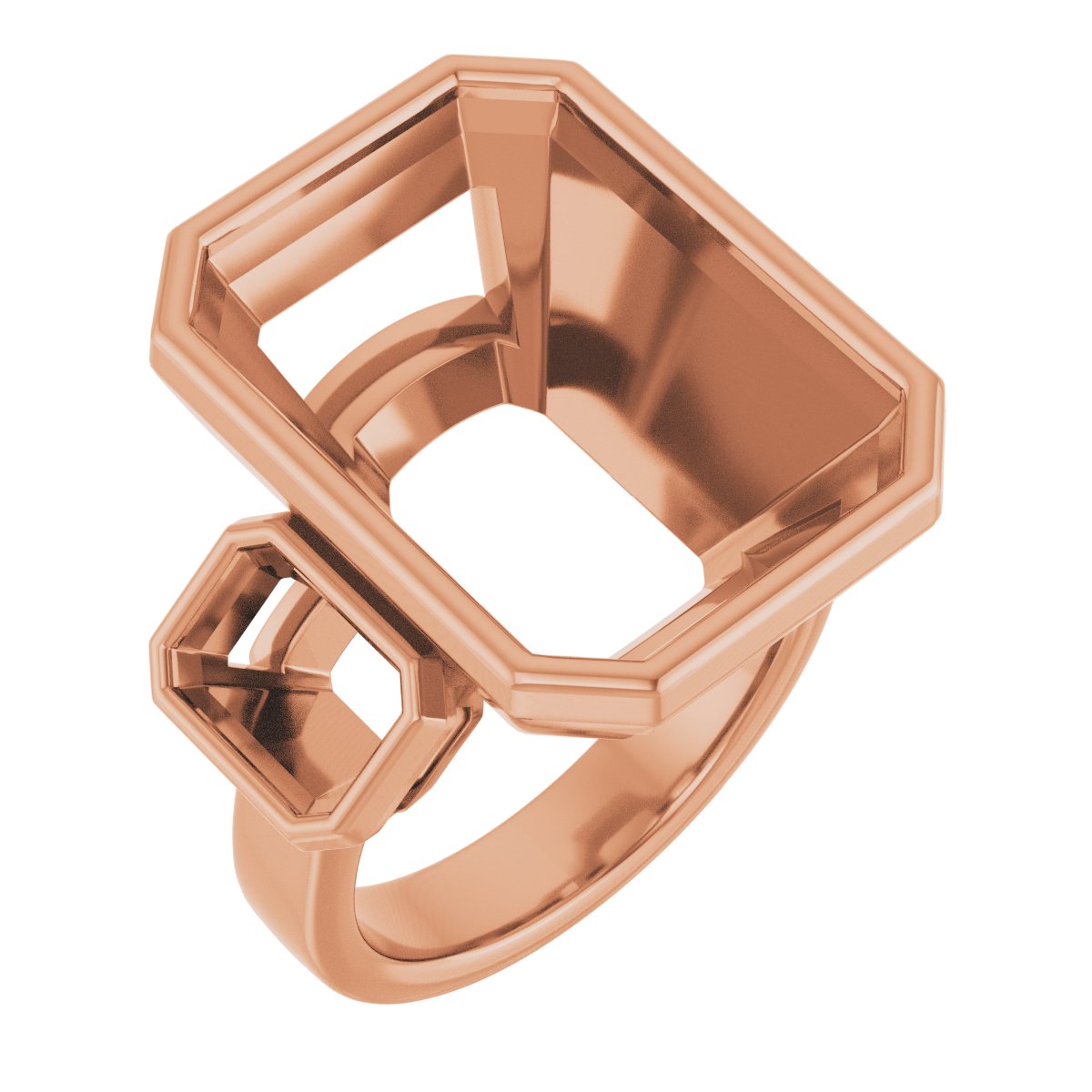Bezel-Set Three-Stone Engagement Ring
