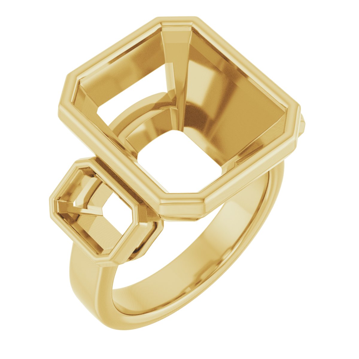Bezel-Set Three-Stone Engagement Ring