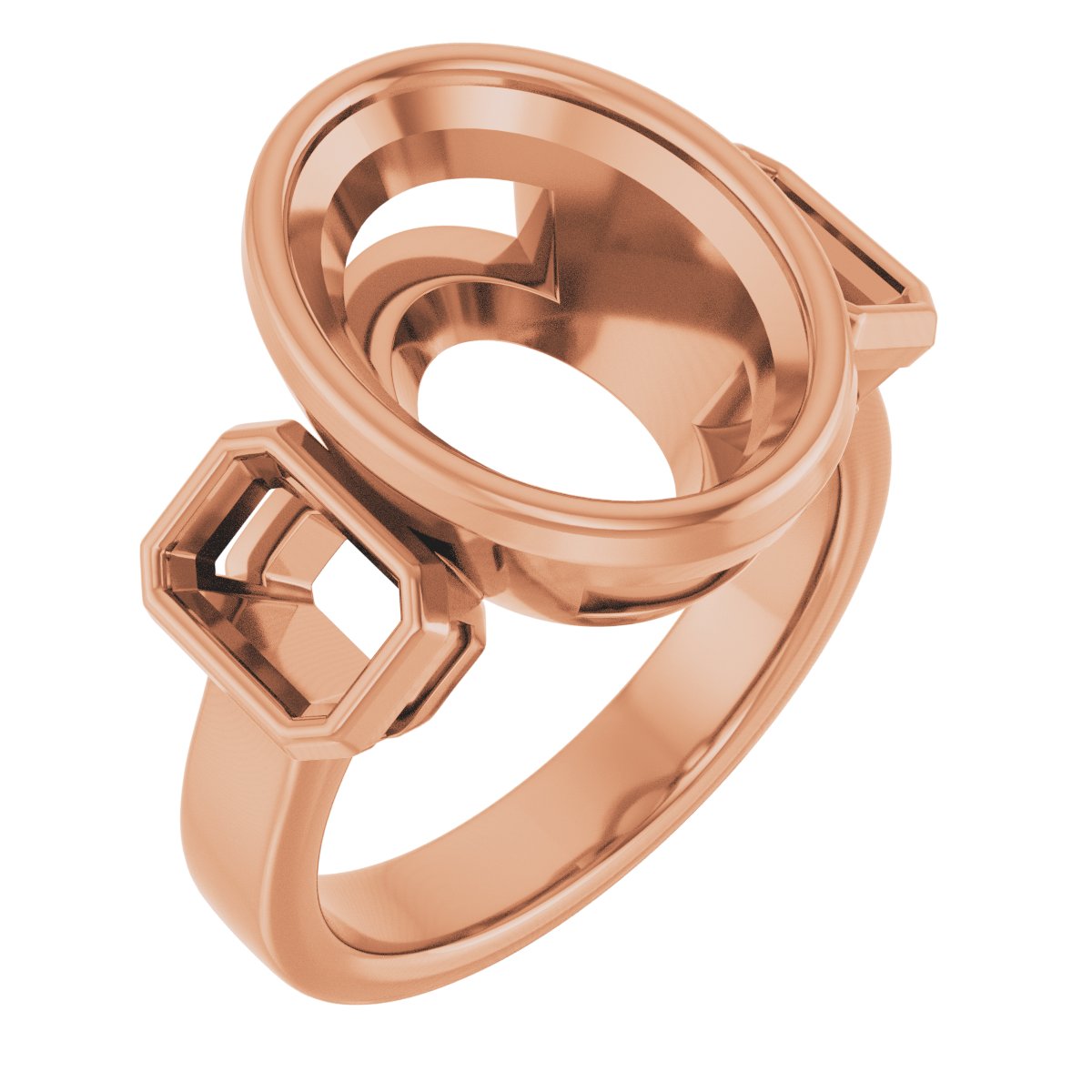 Bezel-Set Three-Stone Engagement Ring