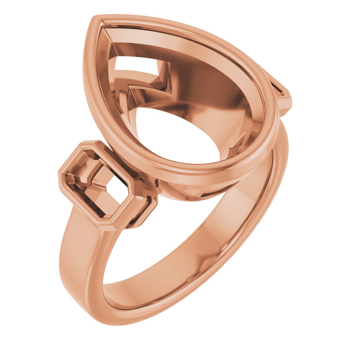 Bezel-Set Three-Stone Engagement Ring
