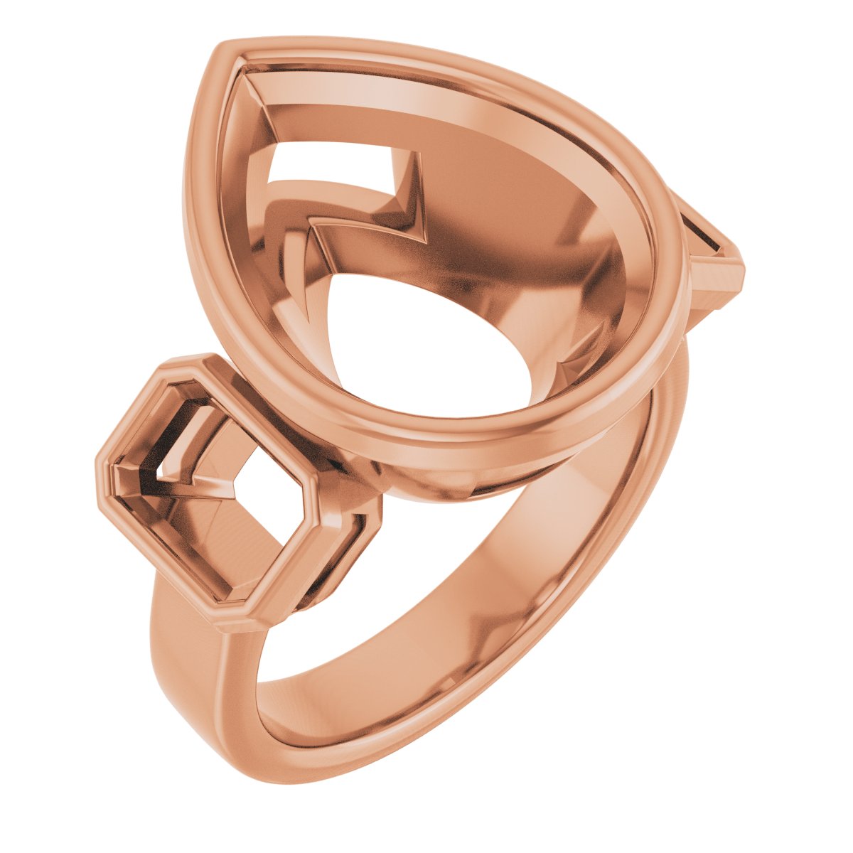 Bezel-Set Three-Stone Engagement Ring