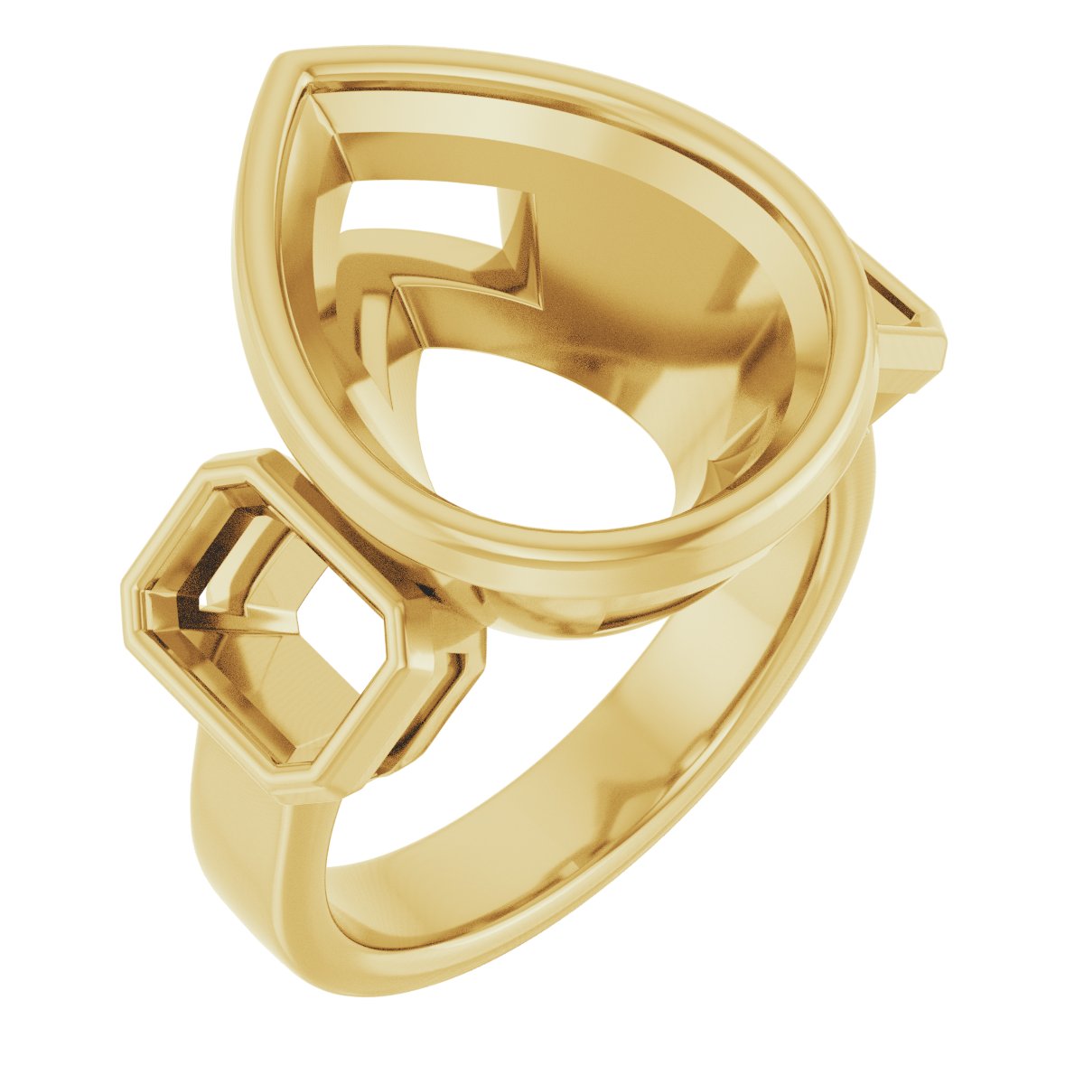 Bezel-Set Three-Stone Engagement Ring