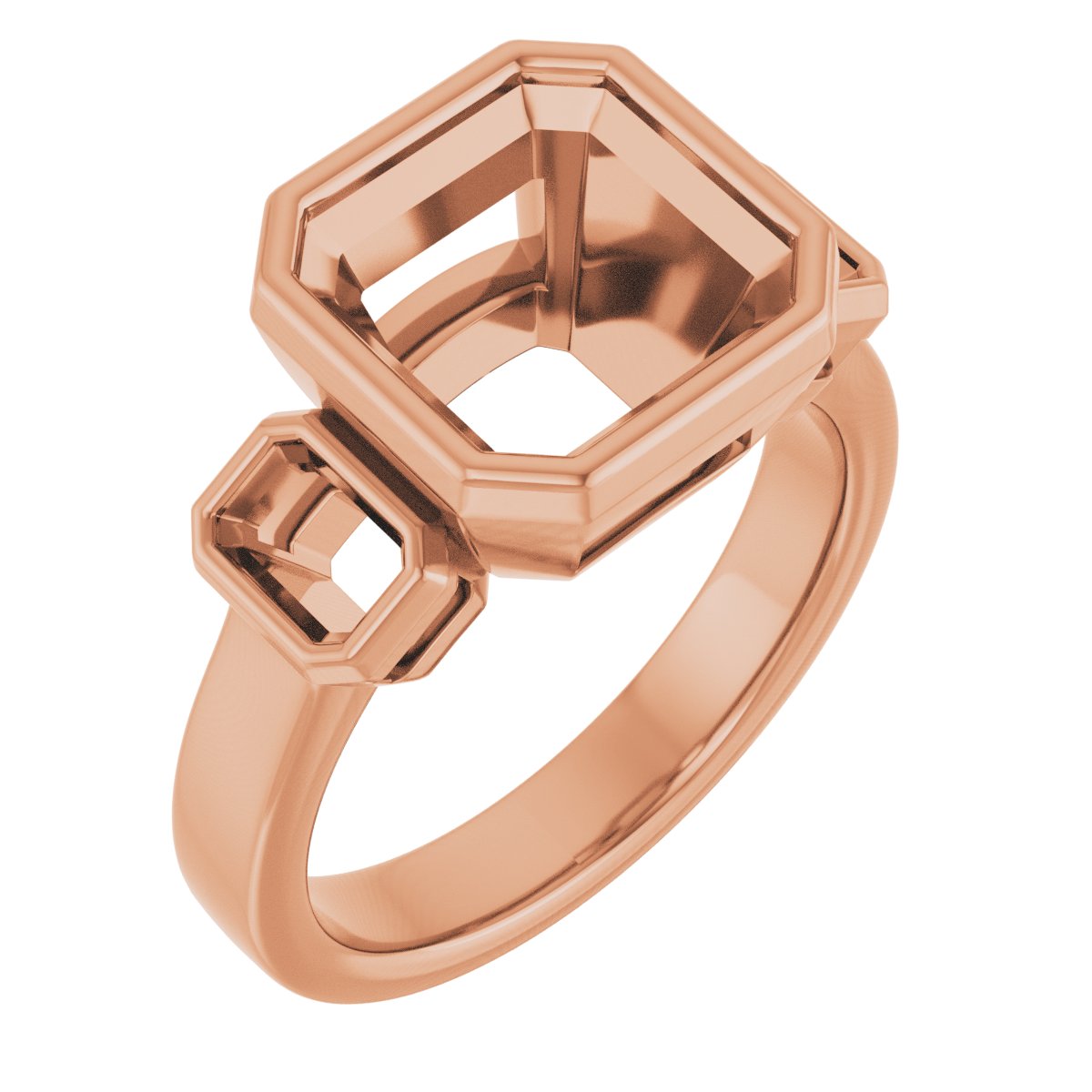 Bezel-Set Three-Stone Engagement Ring