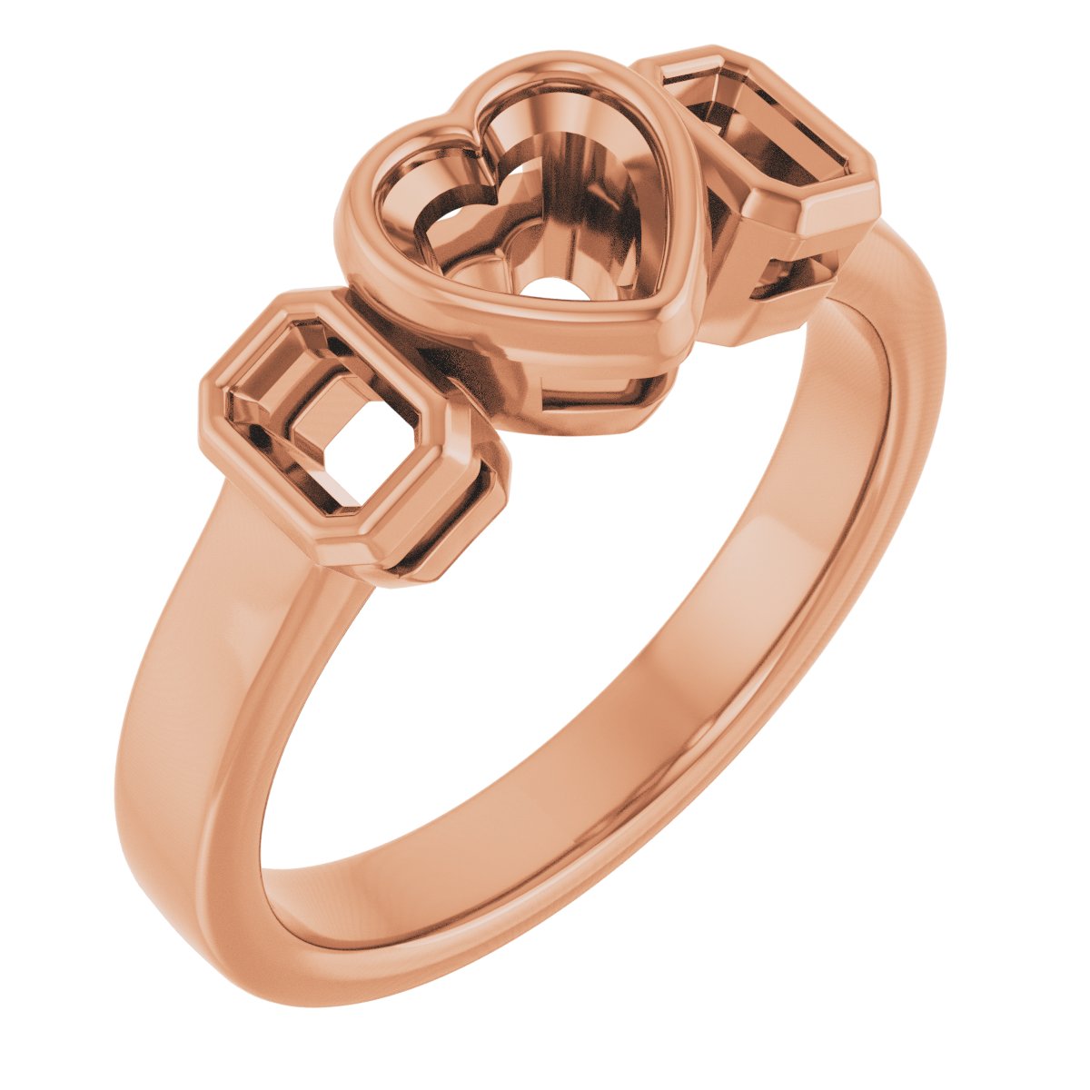 Bezel-Set Three-Stone Engagement Ring