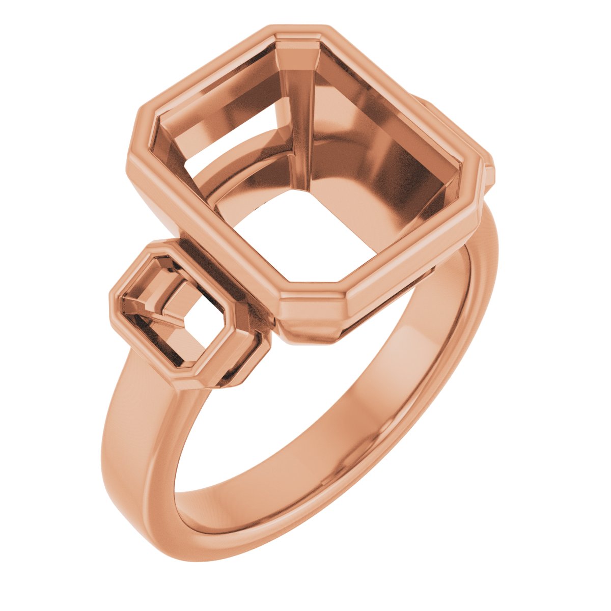 Bezel-Set Three-Stone Engagement Ring