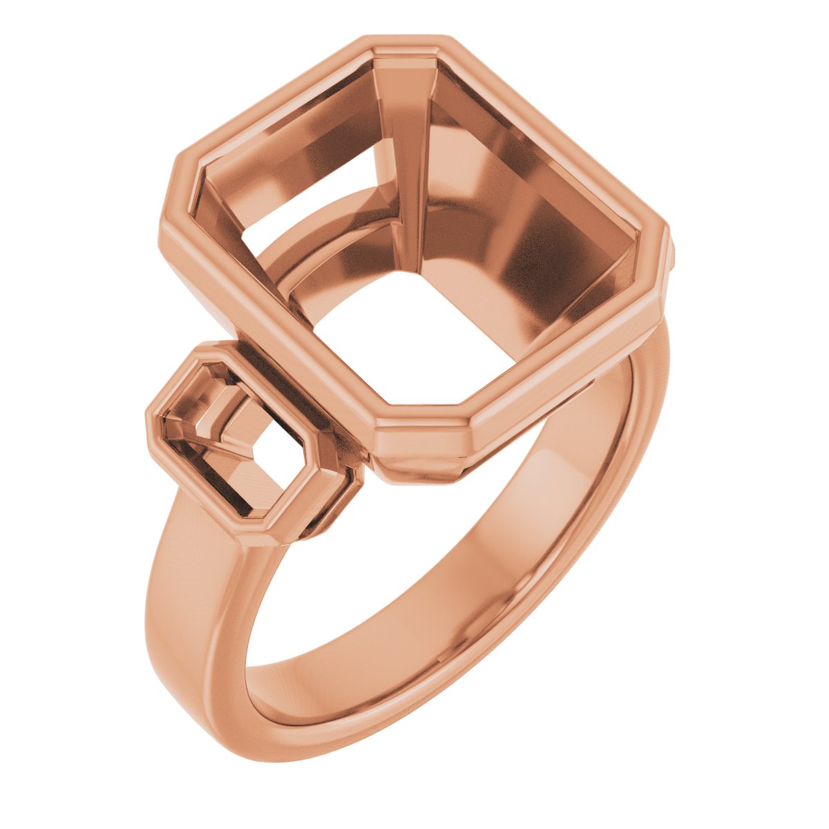 Bezel-Set Three-Stone Engagement Ring