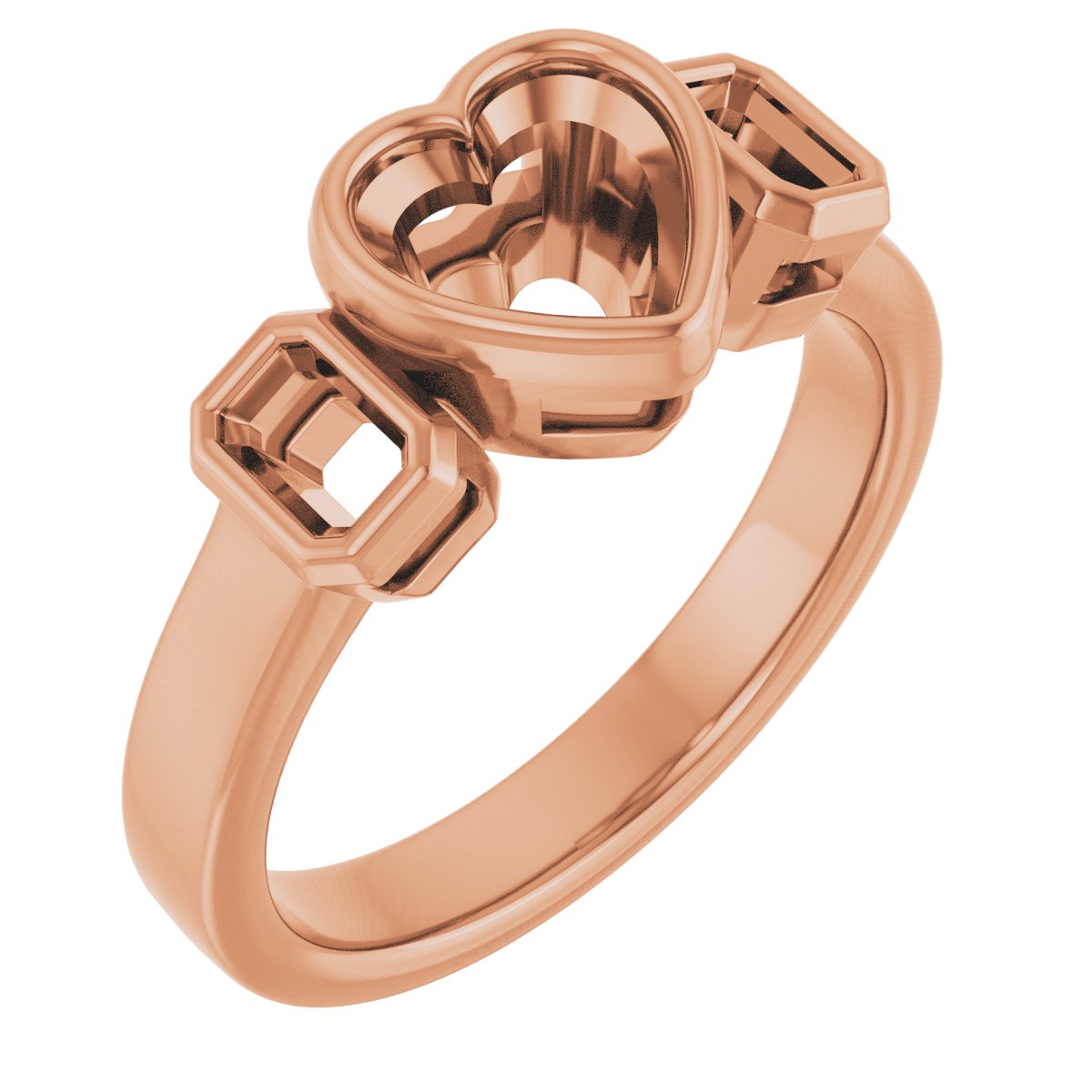 Bezel-Set Three-Stone Engagement Ring