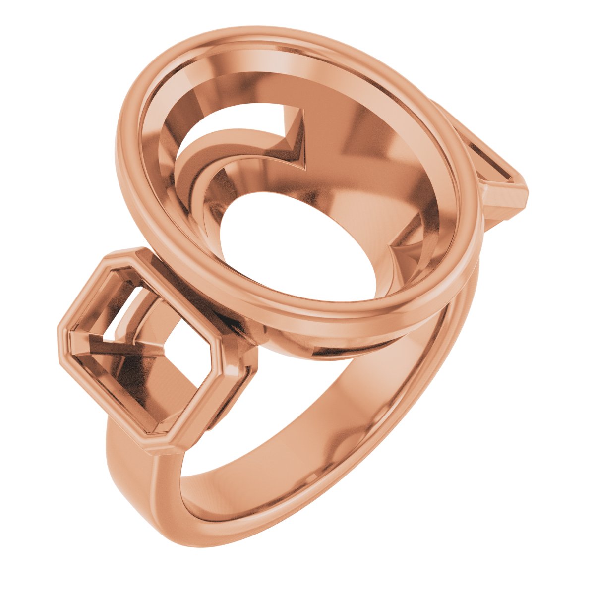 Bezel-Set Three-Stone Engagement Ring