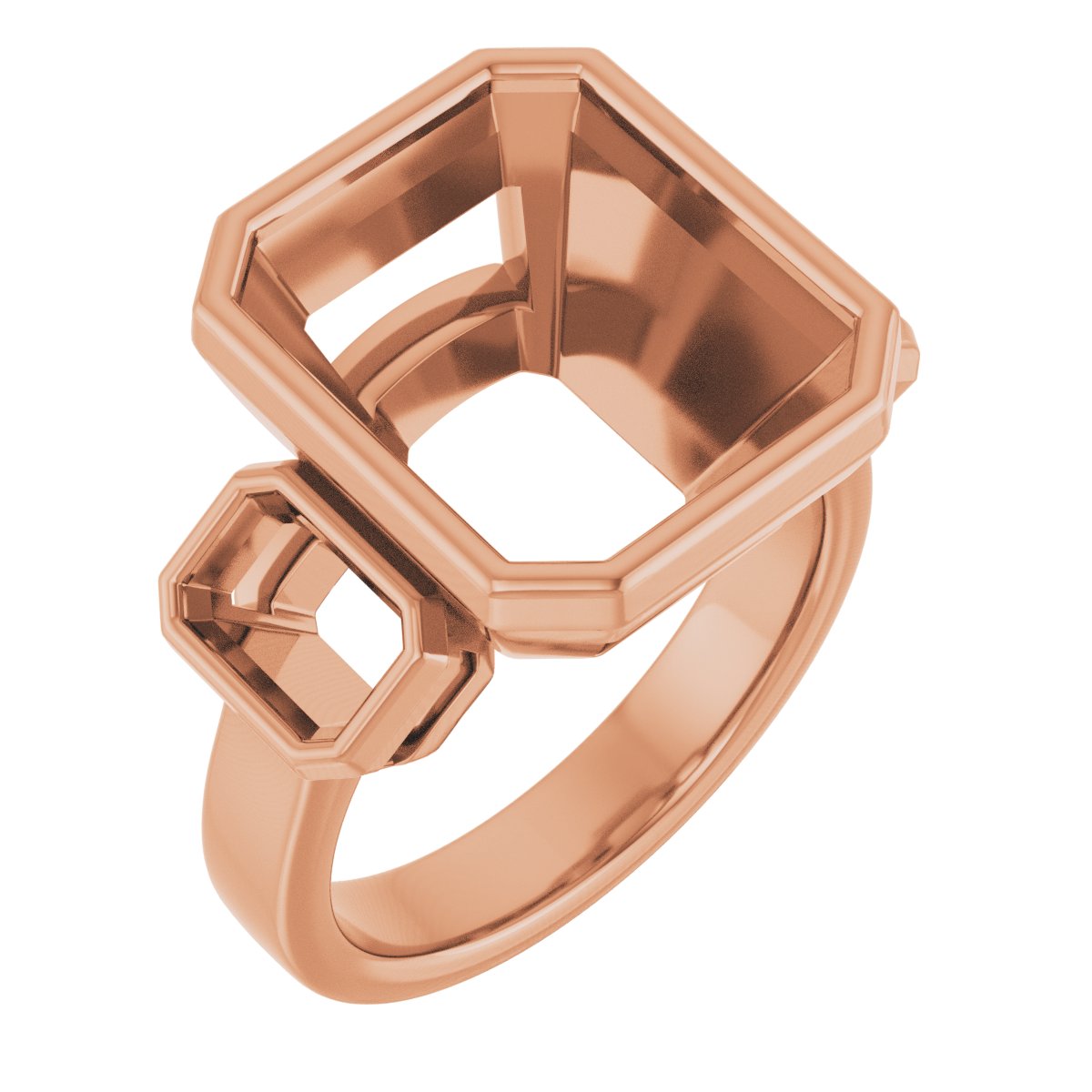 Bezel-Set Three-Stone Engagement Ring