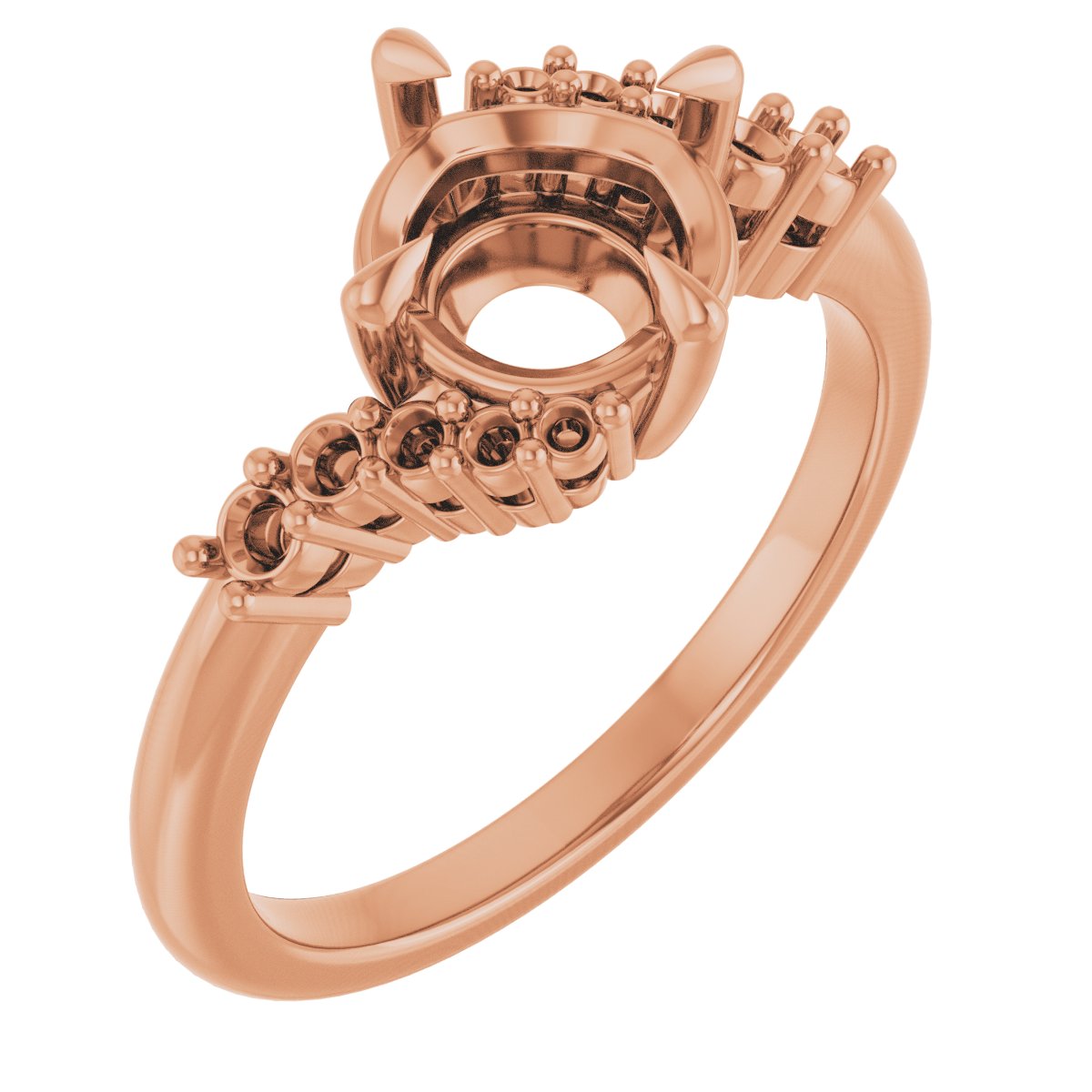 Claw-Prong Accented Engagement Ring