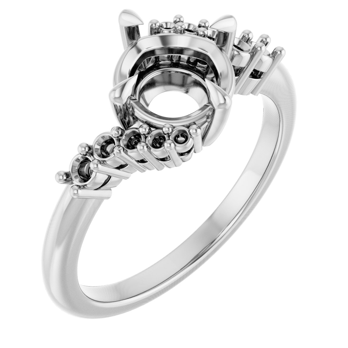 Claw-Prong Accented Engagement Ring