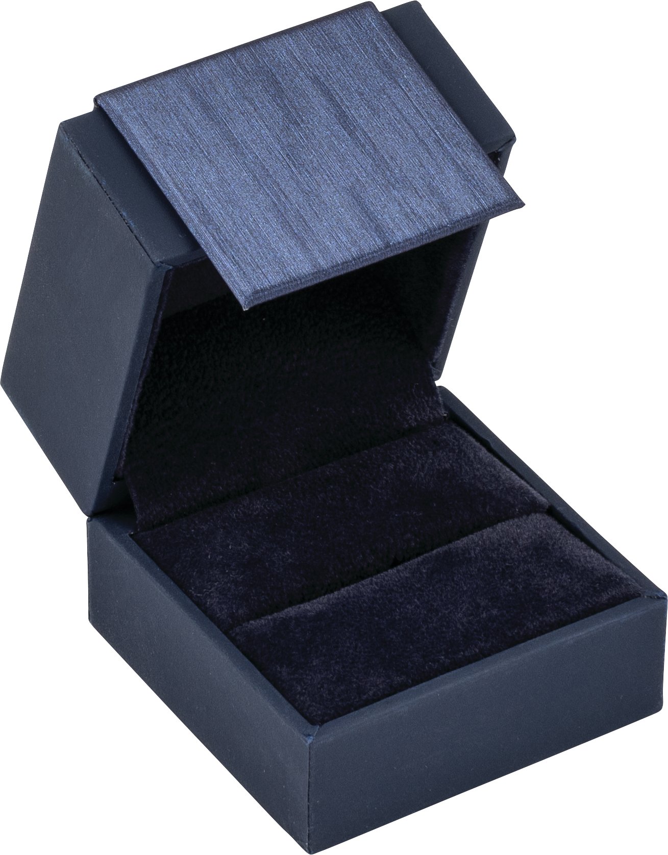 Greer Navy Leatherette Ring Boxes