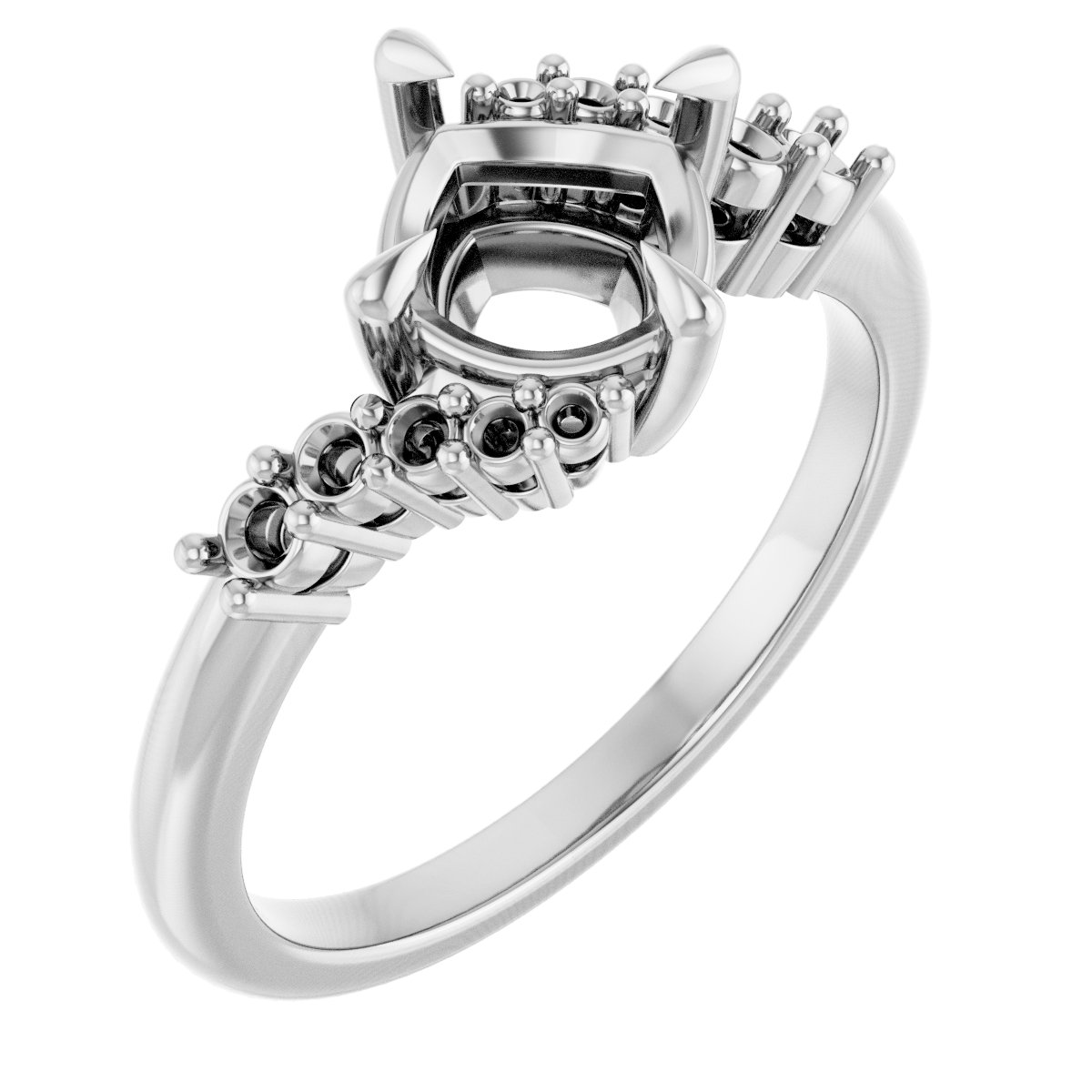 Claw-Prong Accented Engagement Ring