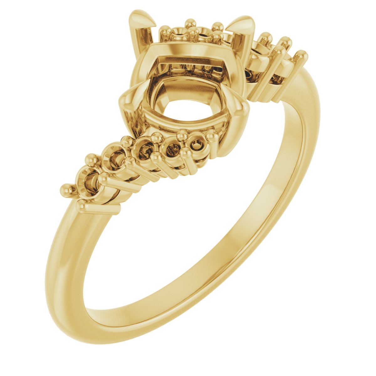 Claw-Prong Accented Engagement Ring