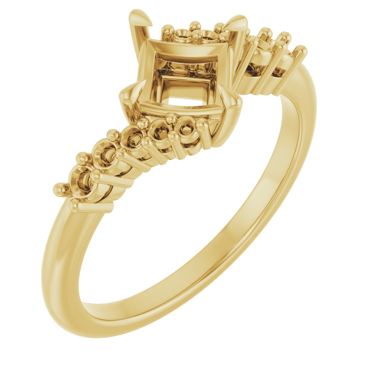 Claw-Prong Accented Engagement Ring