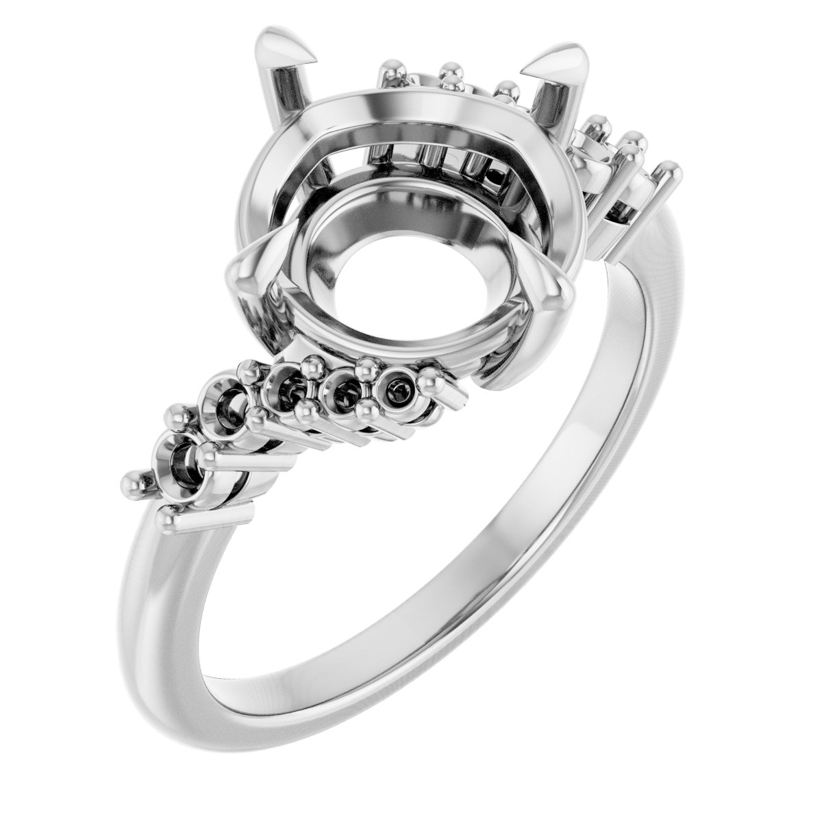 Claw-Prong Accented Engagement Ring