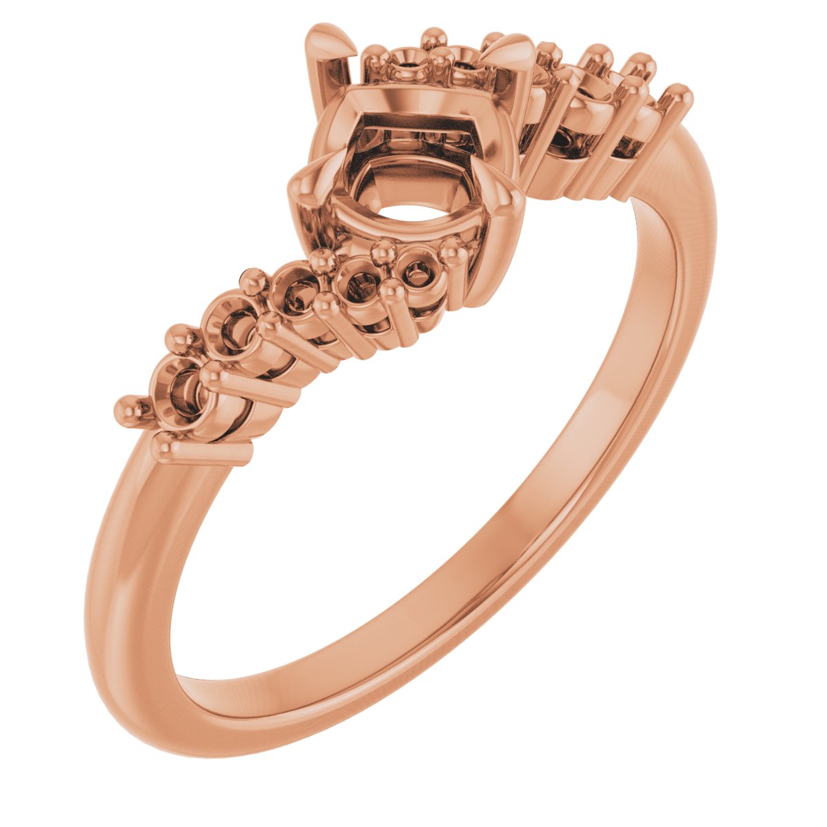 Claw-Prong Accented Engagement Ring