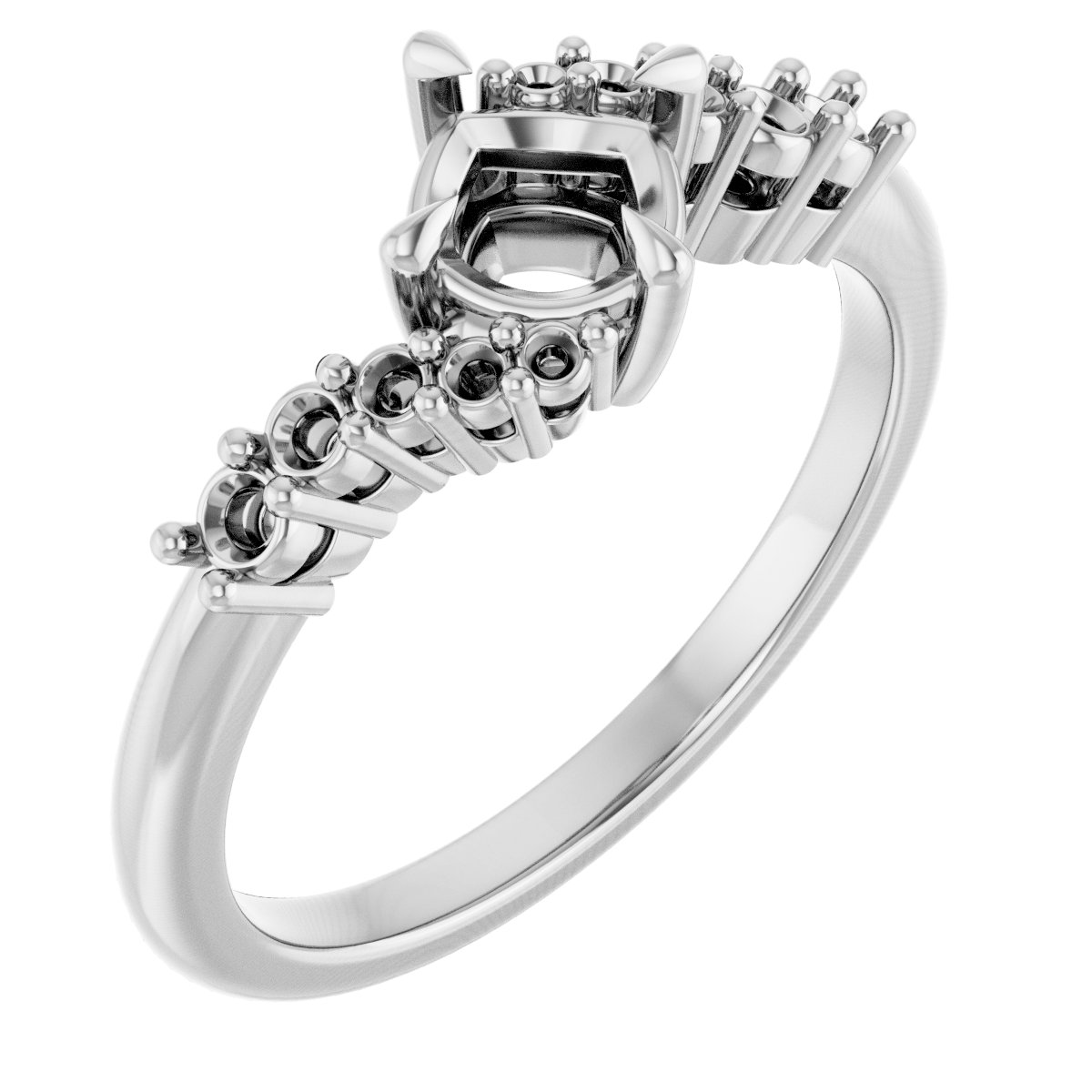 Claw-Prong Accented Engagement Ring
