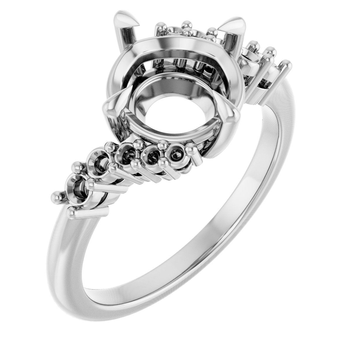Claw-Prong Accented Engagement Ring