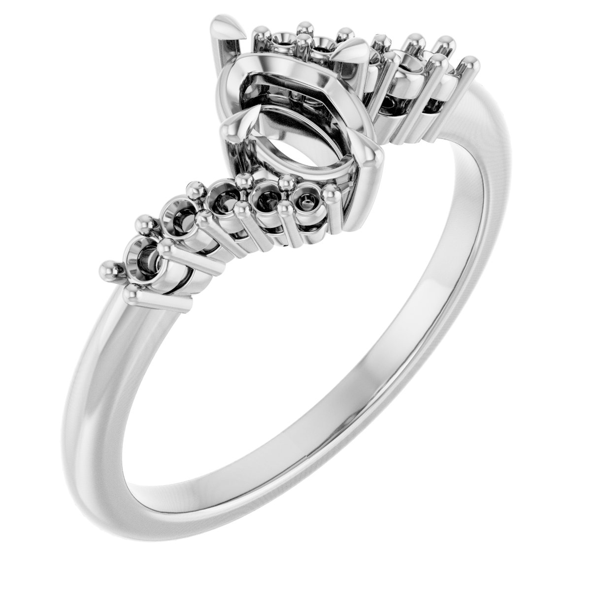 Claw-Prong Accented Engagement Ring