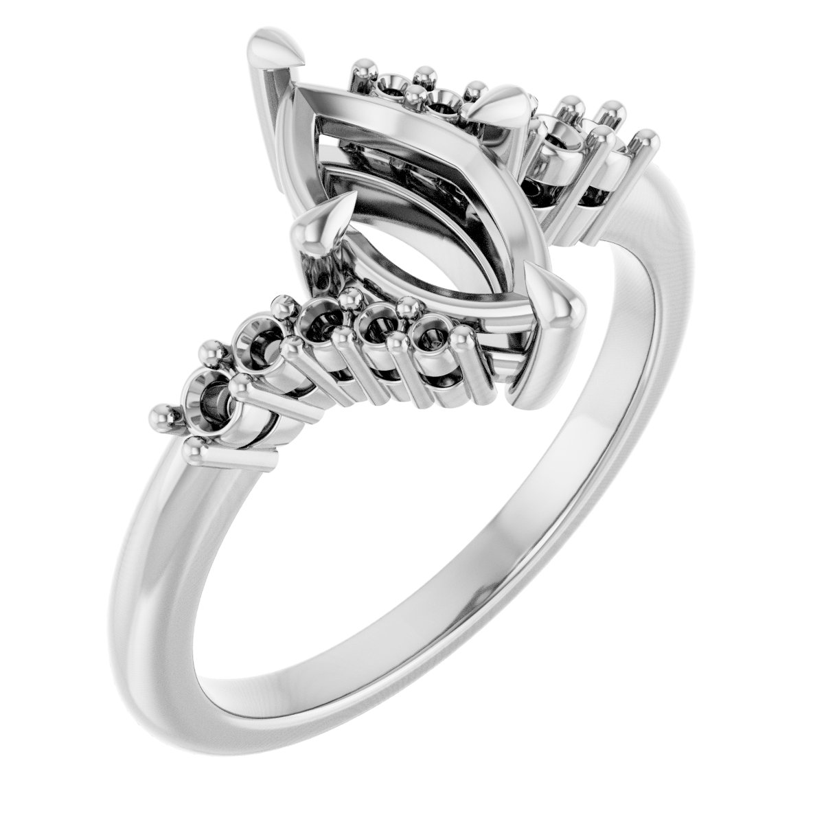 Claw-Prong Accented Engagement Ring