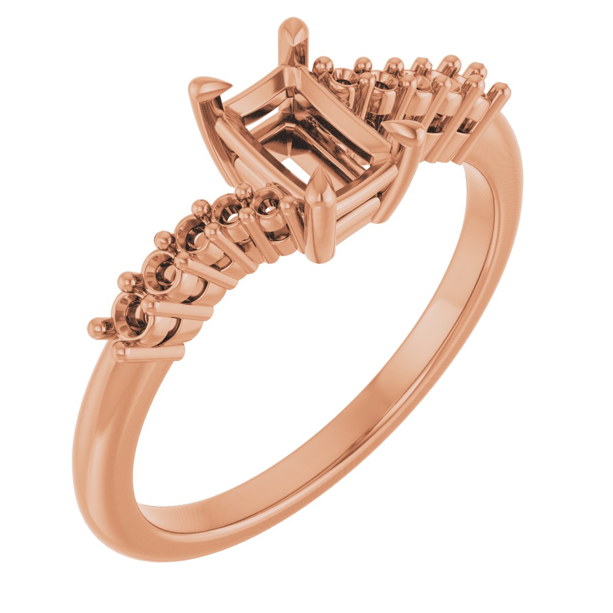 Claw-Prong Accented Engagement Ring