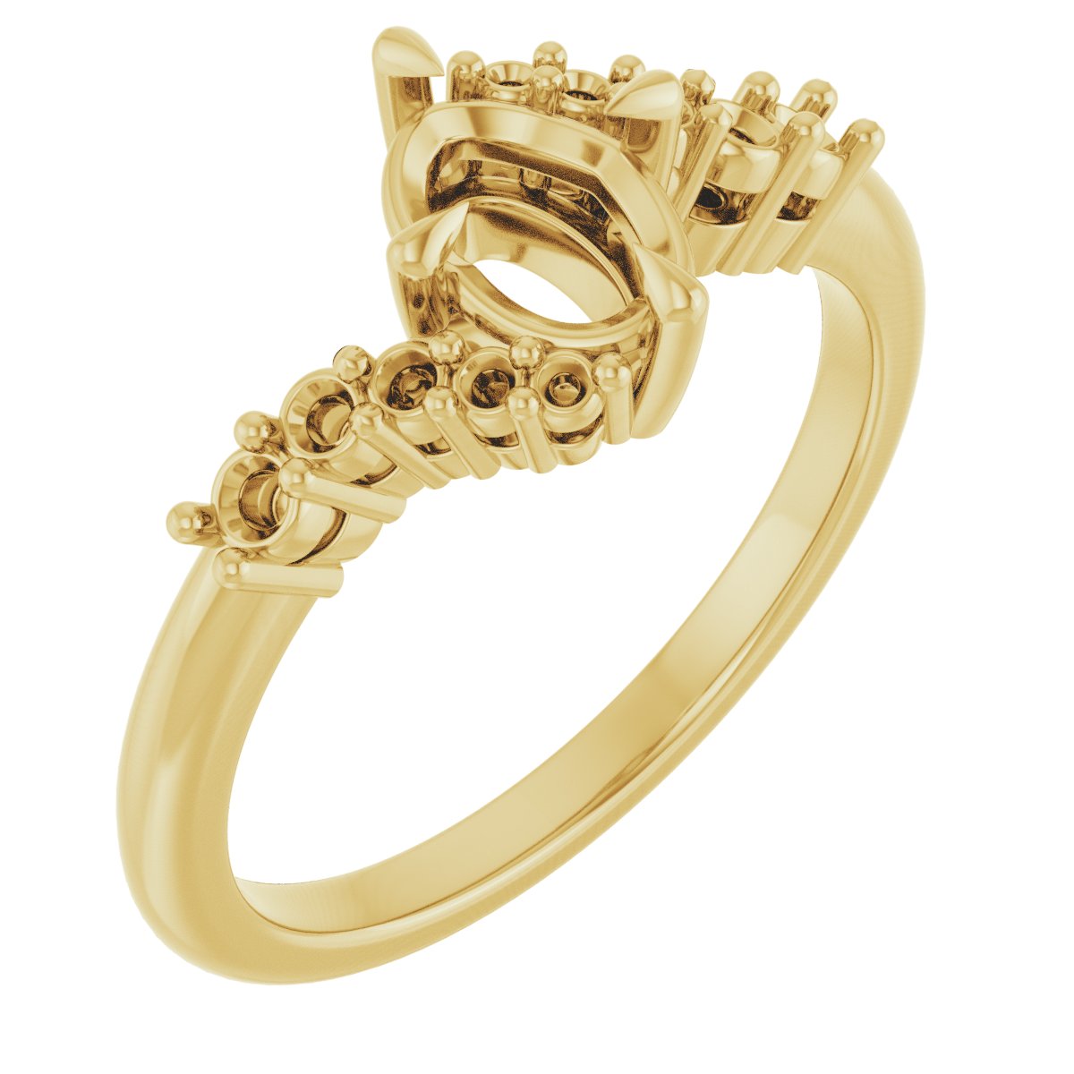 Claw-Prong Accented Engagement Ring