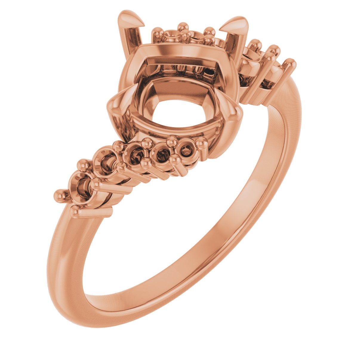 Claw-Prong Accented Engagement Ring