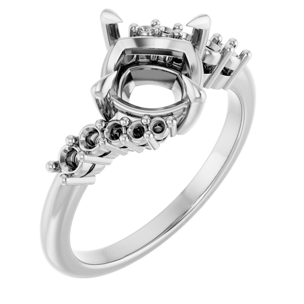Claw-Prong Accented Engagement Ring