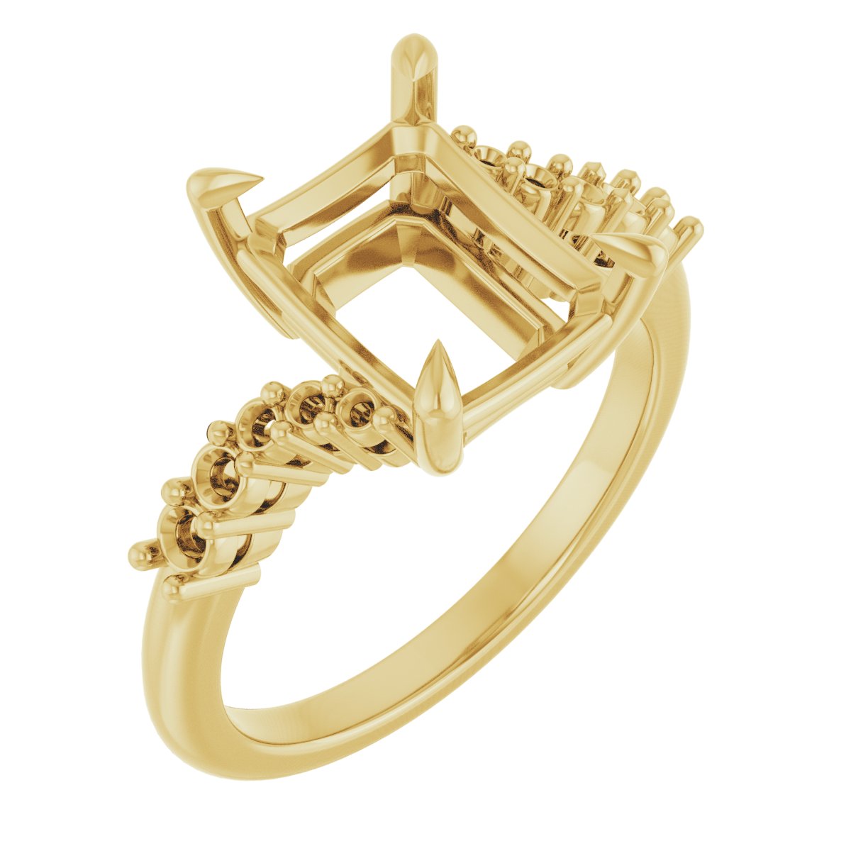Claw-Prong Accented Engagement Ring
