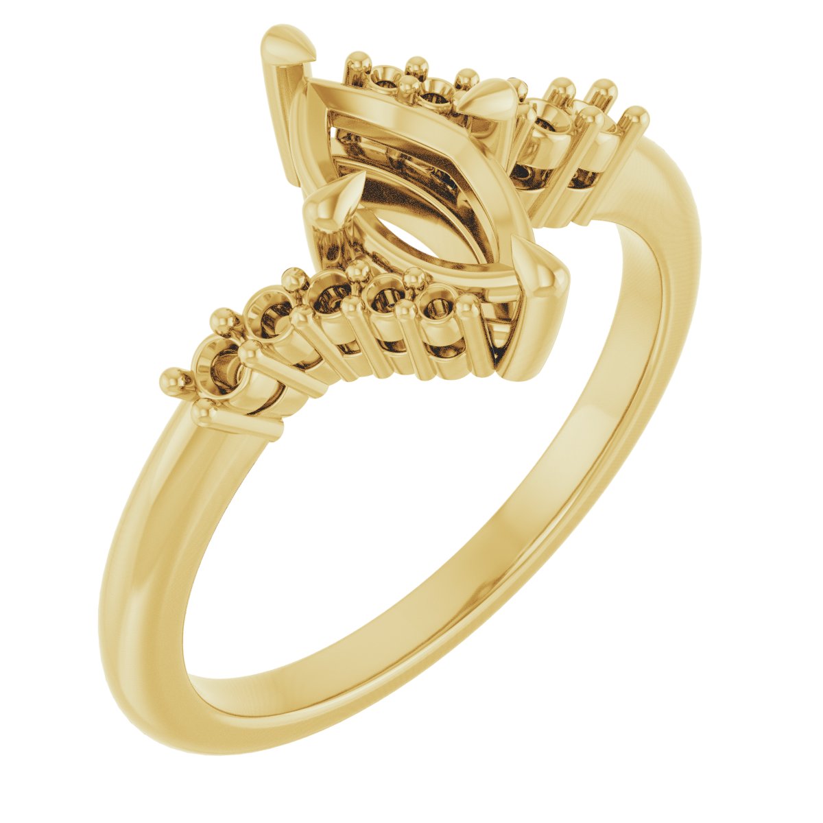 Claw-Prong Accented Engagement Ring
