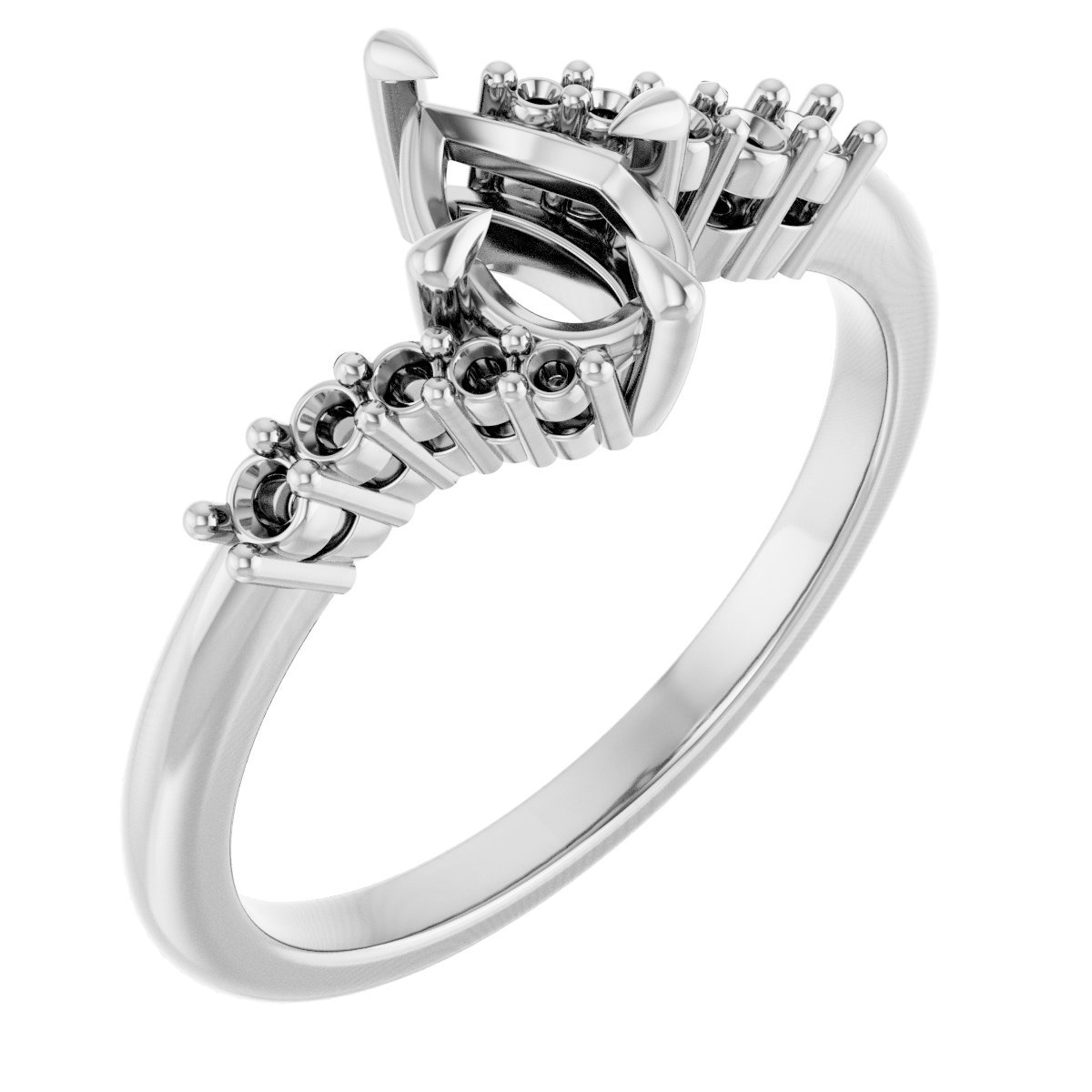 Claw-Prong Accented Engagement Ring