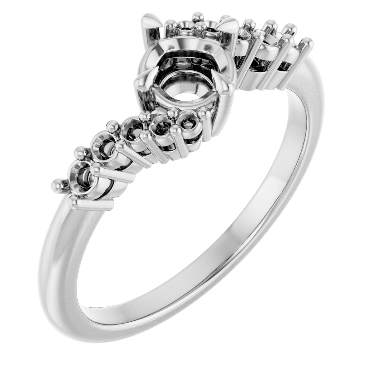 Claw-Prong Accented Engagement Ring
