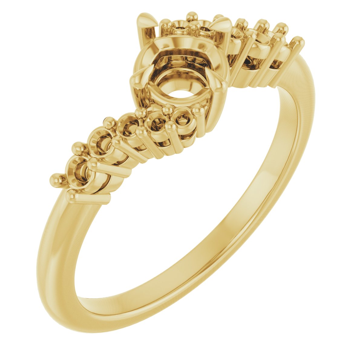 Claw-Prong Accented Engagement Ring